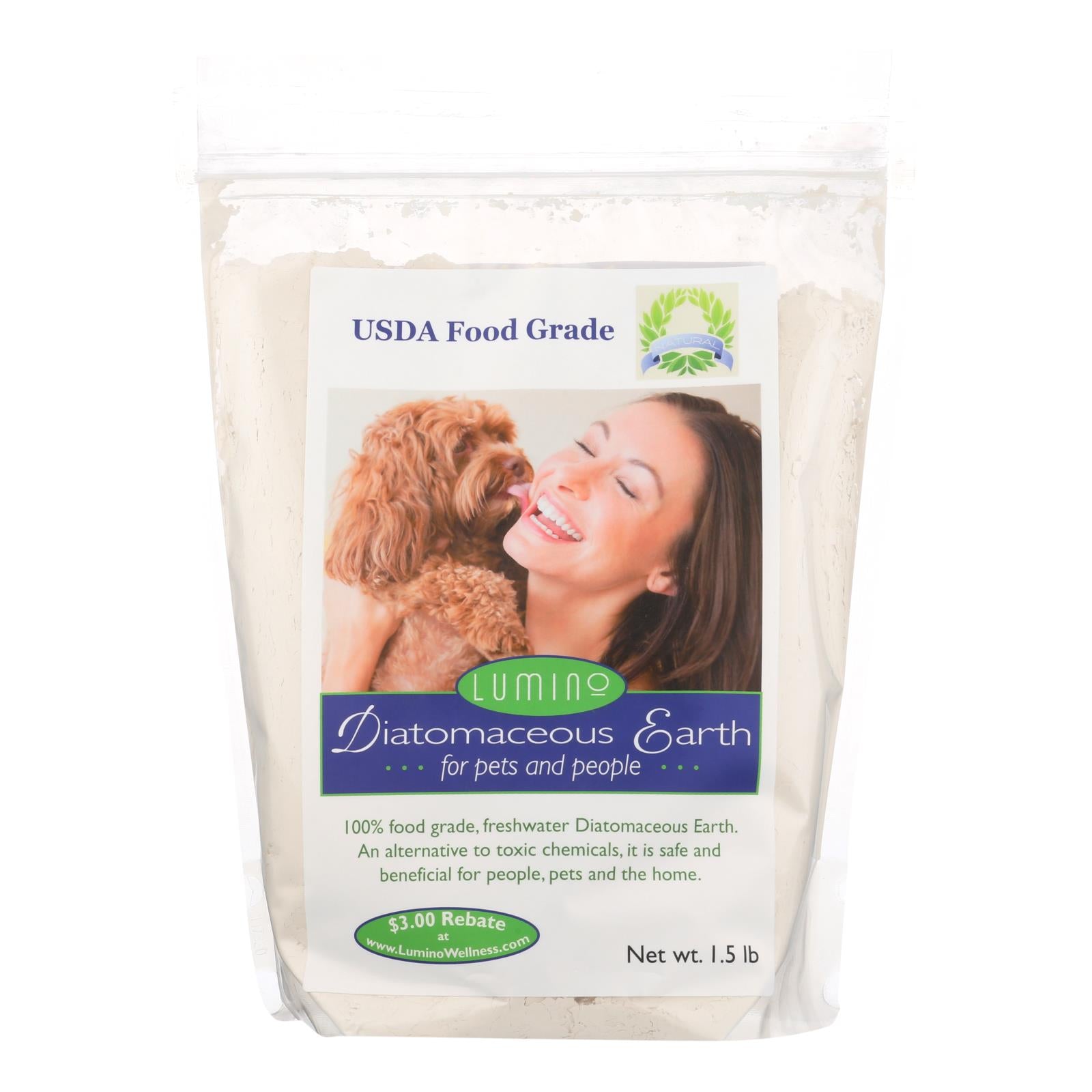 Lumino Home Diatomaceous Earth - Food Grade - Pets And People - 1.5 Lb - GreatEagleInc