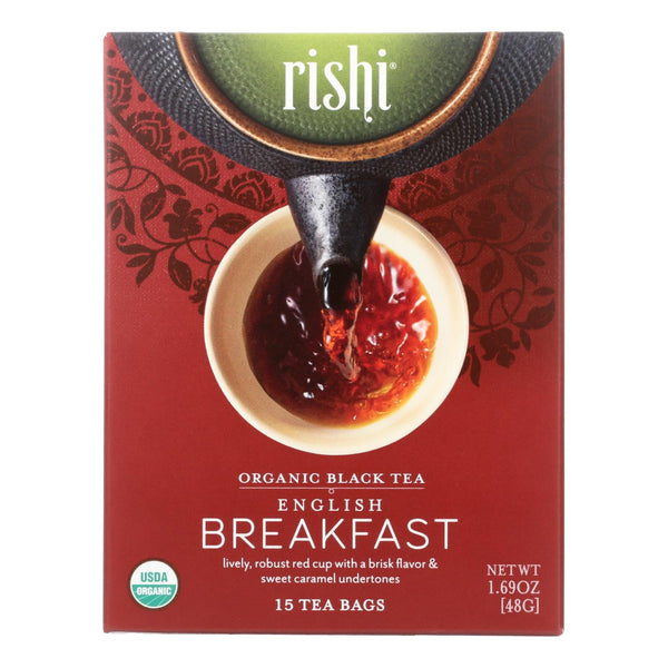 Rishi Organic Tea - English Breakfast - Case Of 6 - 15 Bags - GreatEagleInc