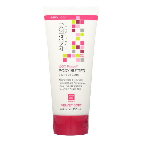 Andalou Naturals Body Butter - 1000 Roses - 8 Oz - GreatEagleInc