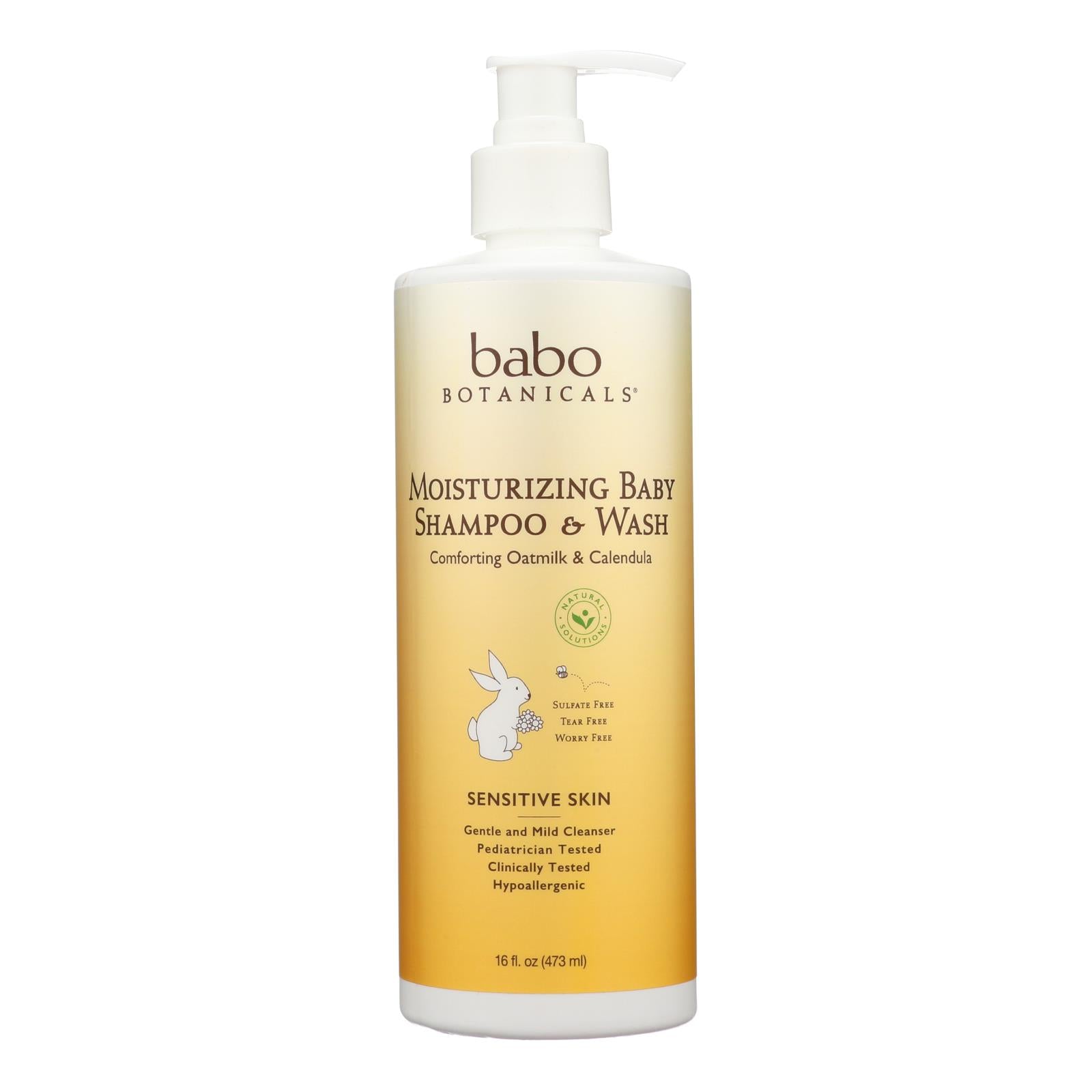 Babo Botanicals - Baby Shampoo And Wash - Moisturizing - Oatmilk - 16 Oz - GreatEagleInc