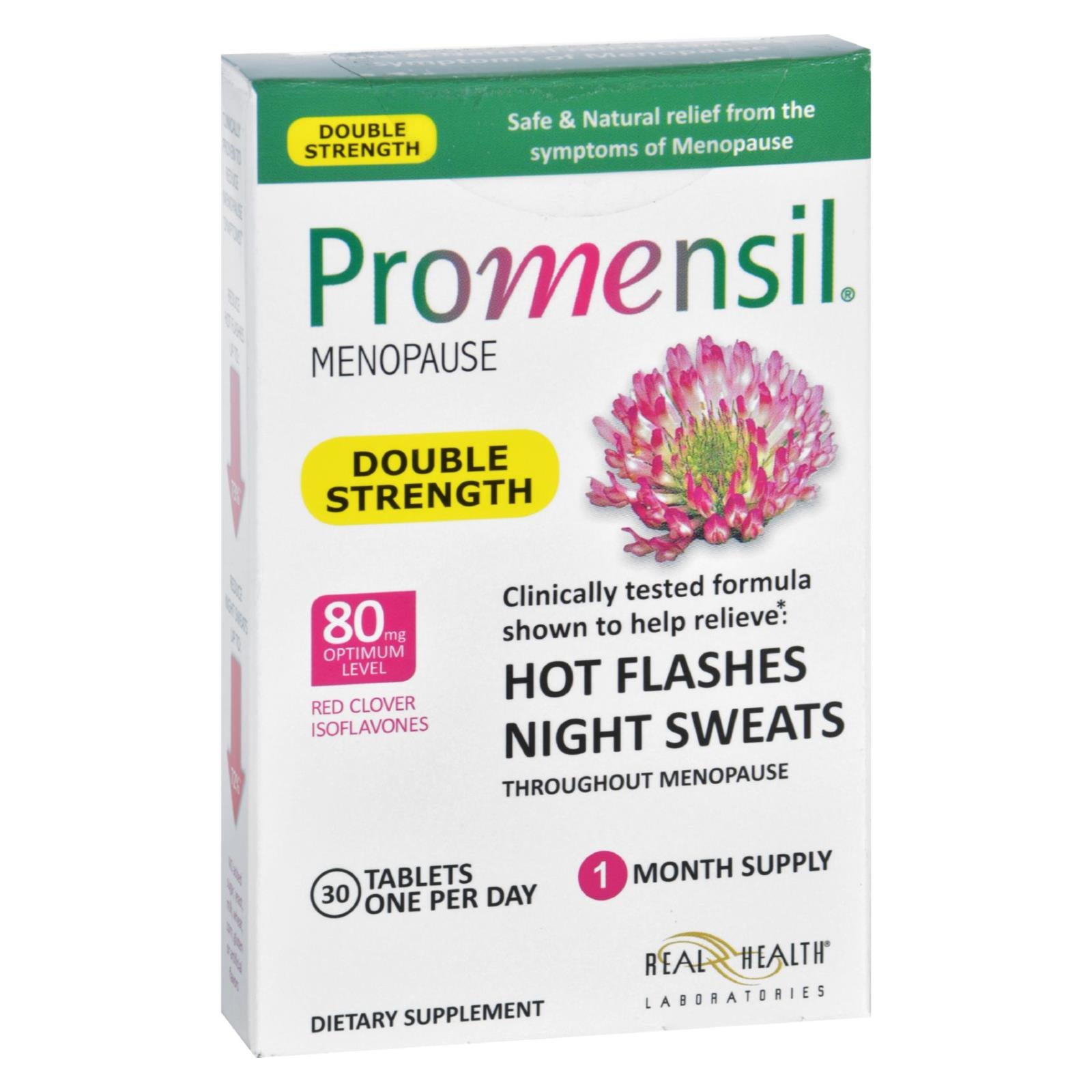 Promensil Menopause - Double Strength - Relief Hot Flashes Night Sweats - 30 Tablets - GreatEagleInc