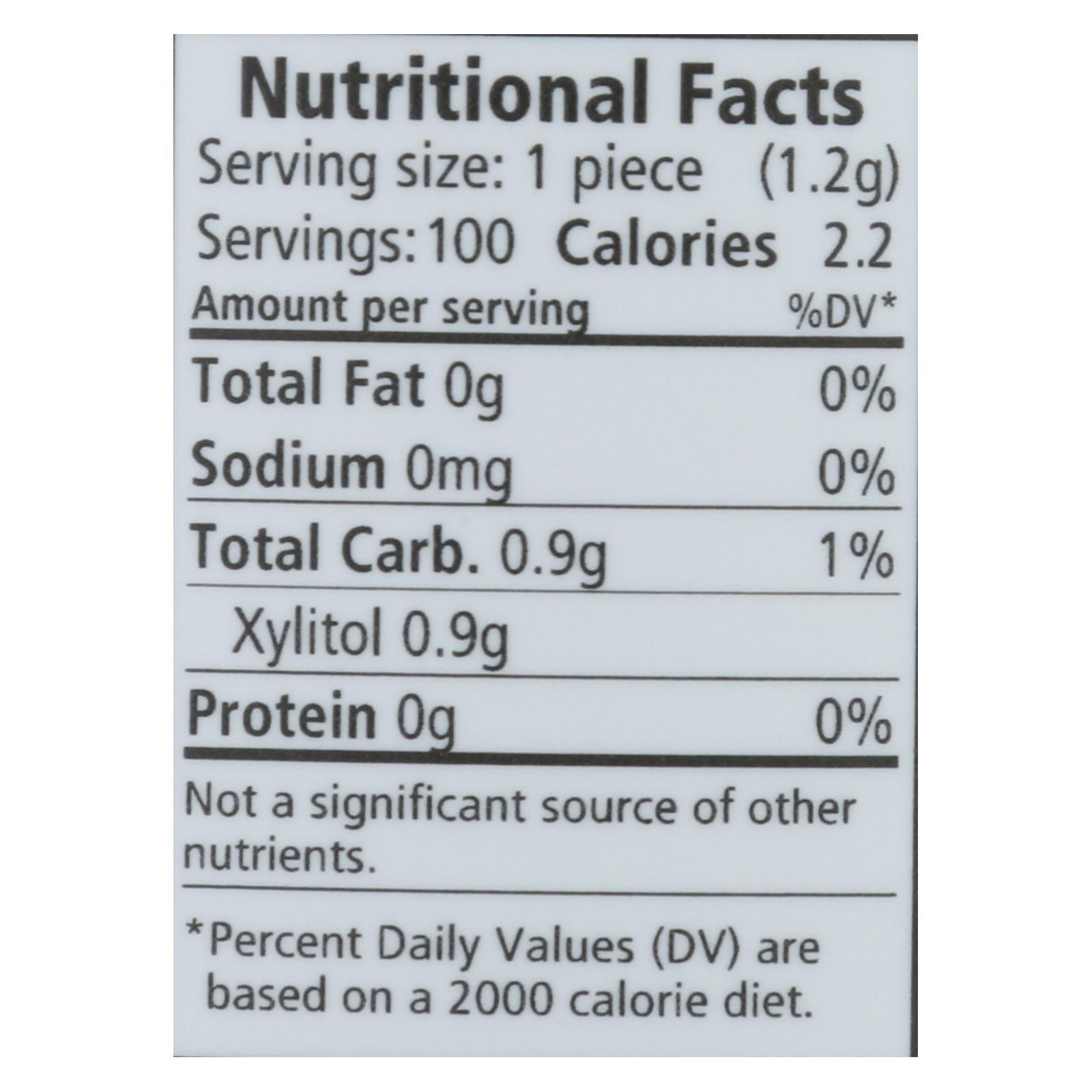 Spry Chewing Gum - Xylitol - Spearmint - 100 Count - 1 Each - GreatEagleInc