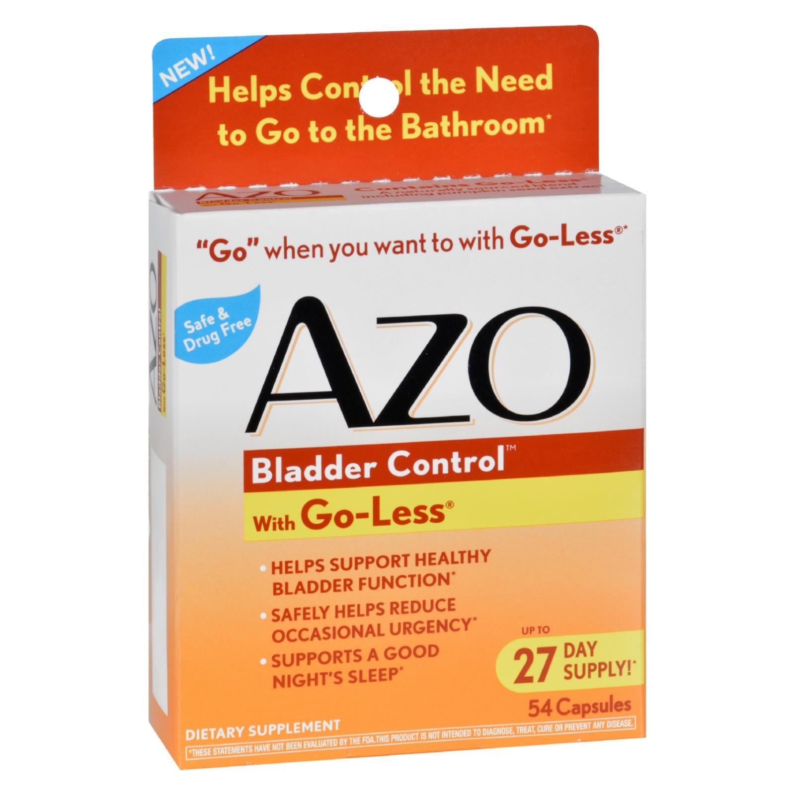 Azo Bladder Control - 54 Capsules - GreatEagleInc