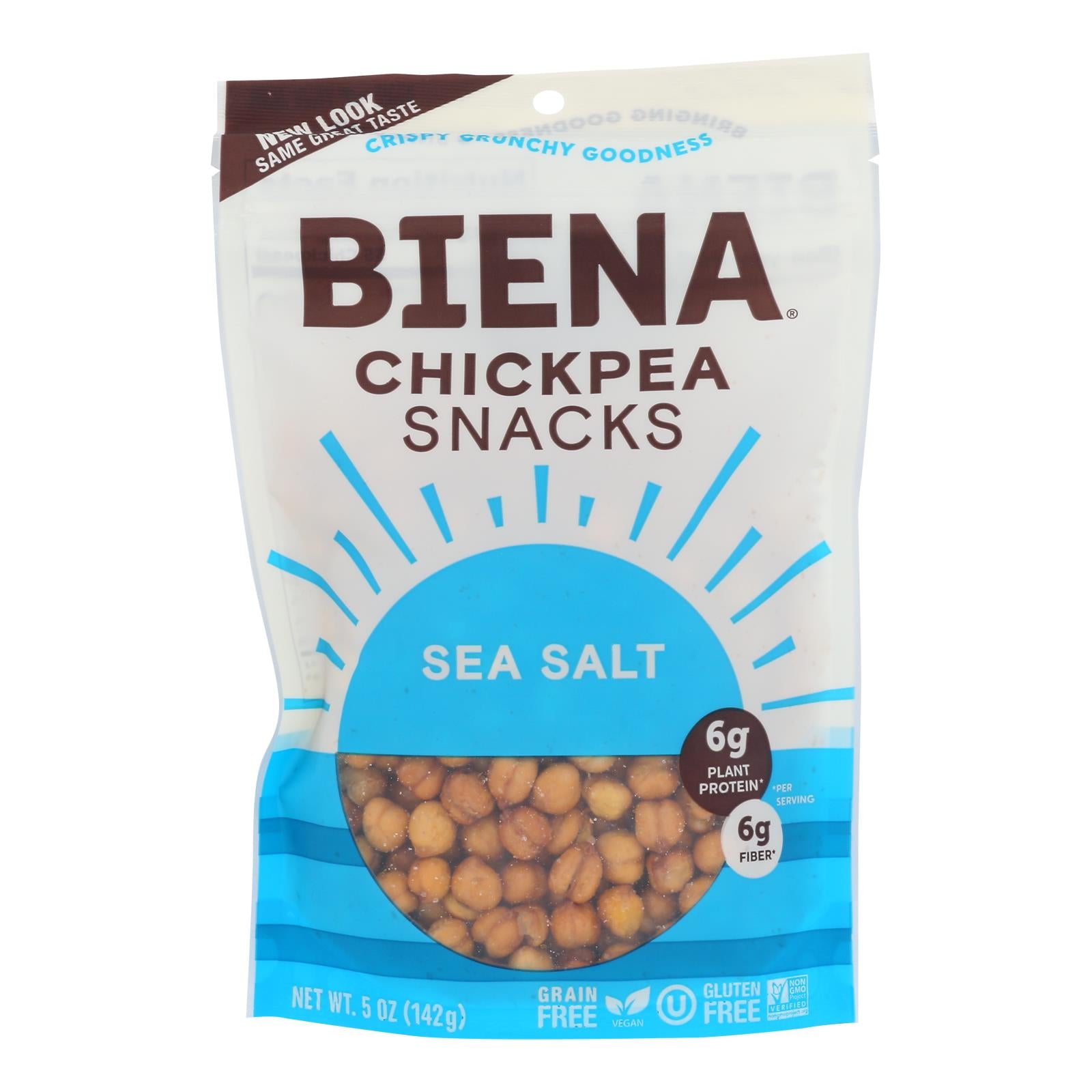 Biena Chickpea Snacks - Sea Salt - Case Of 8 - 5 Oz. - GreatEagleInc