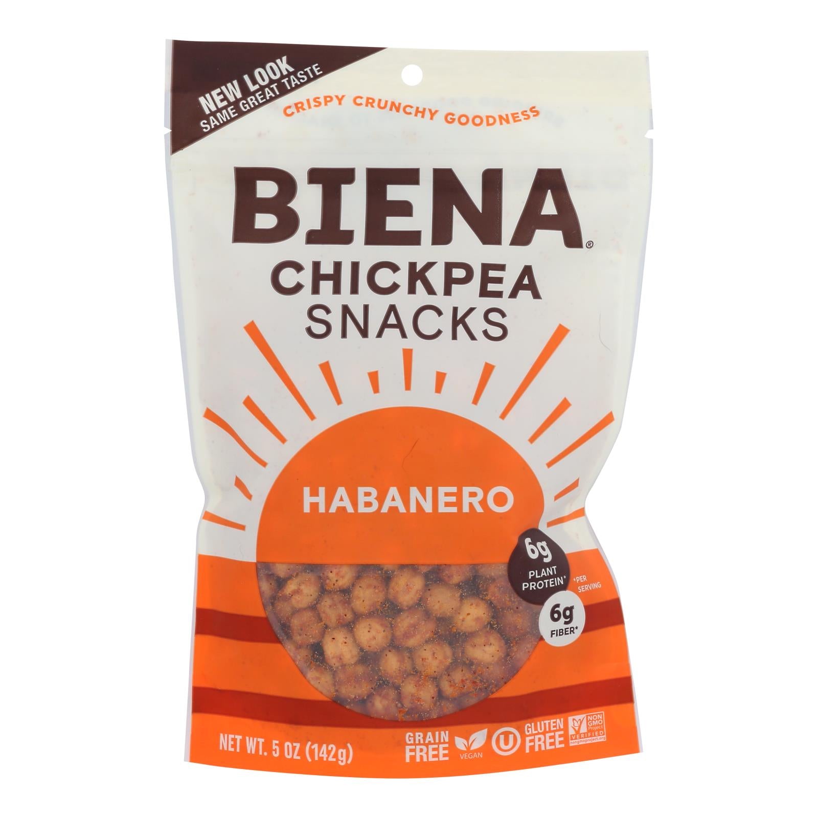 Biena Chickpea Snacks - Habanero - Case Of 8 - 5 Oz. - GreatEagleInc