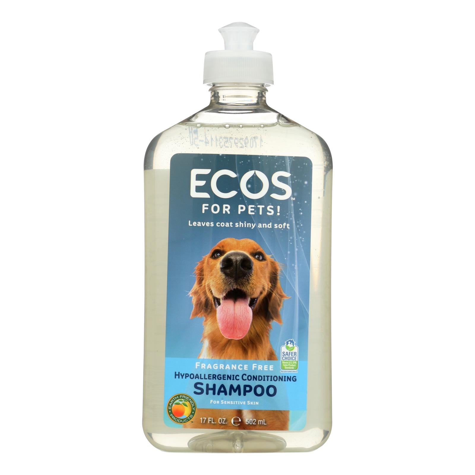 Ecos - Hypoallergenic Conditioning Pet Shampoo - Fragrance Free - 17 Fl Oz. - Eco-Friendly Home & Grocery