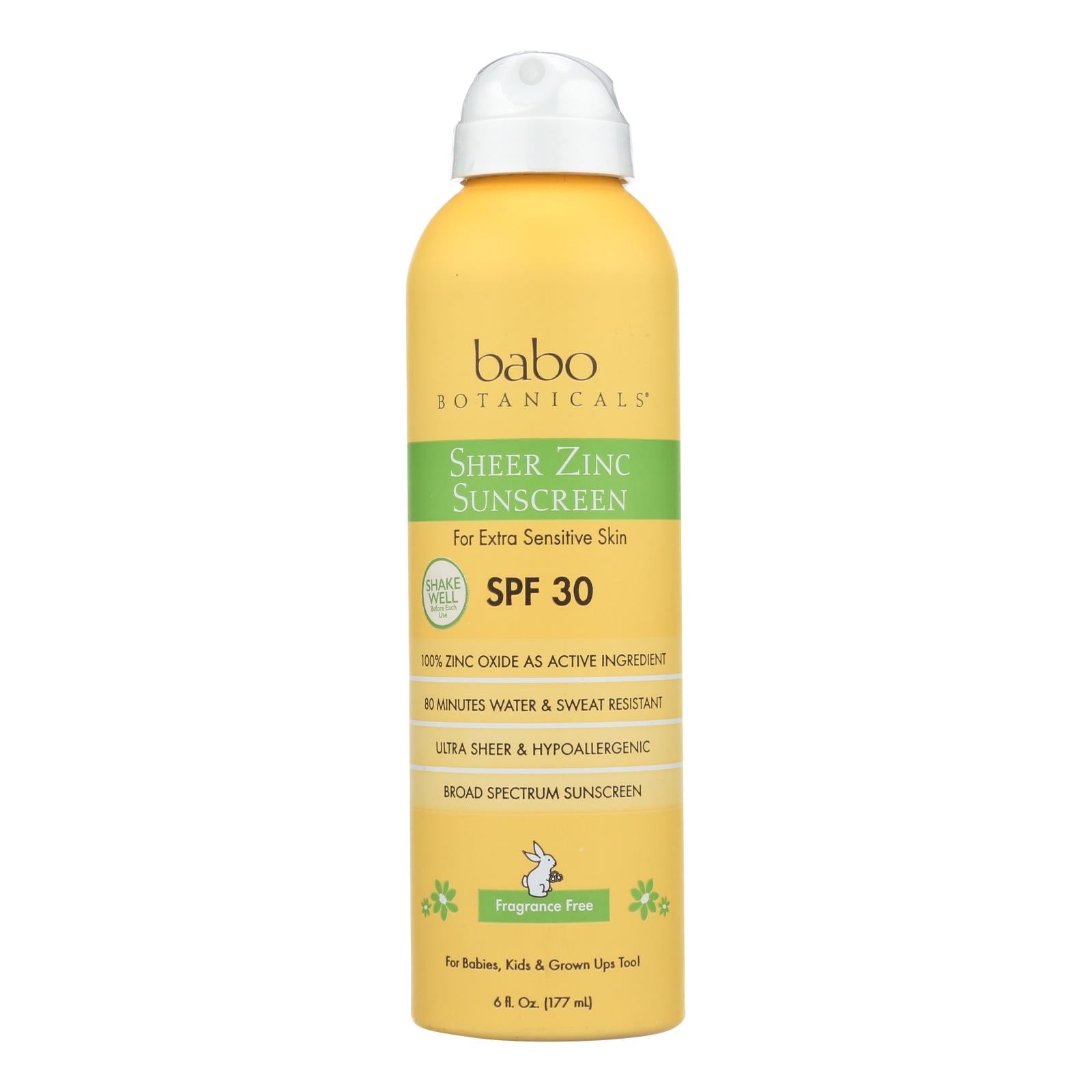 Babo Botanicals - Sunscreen - Fragrance Free - 1 Each - 6 Fl Oz. - GreatEagleInc