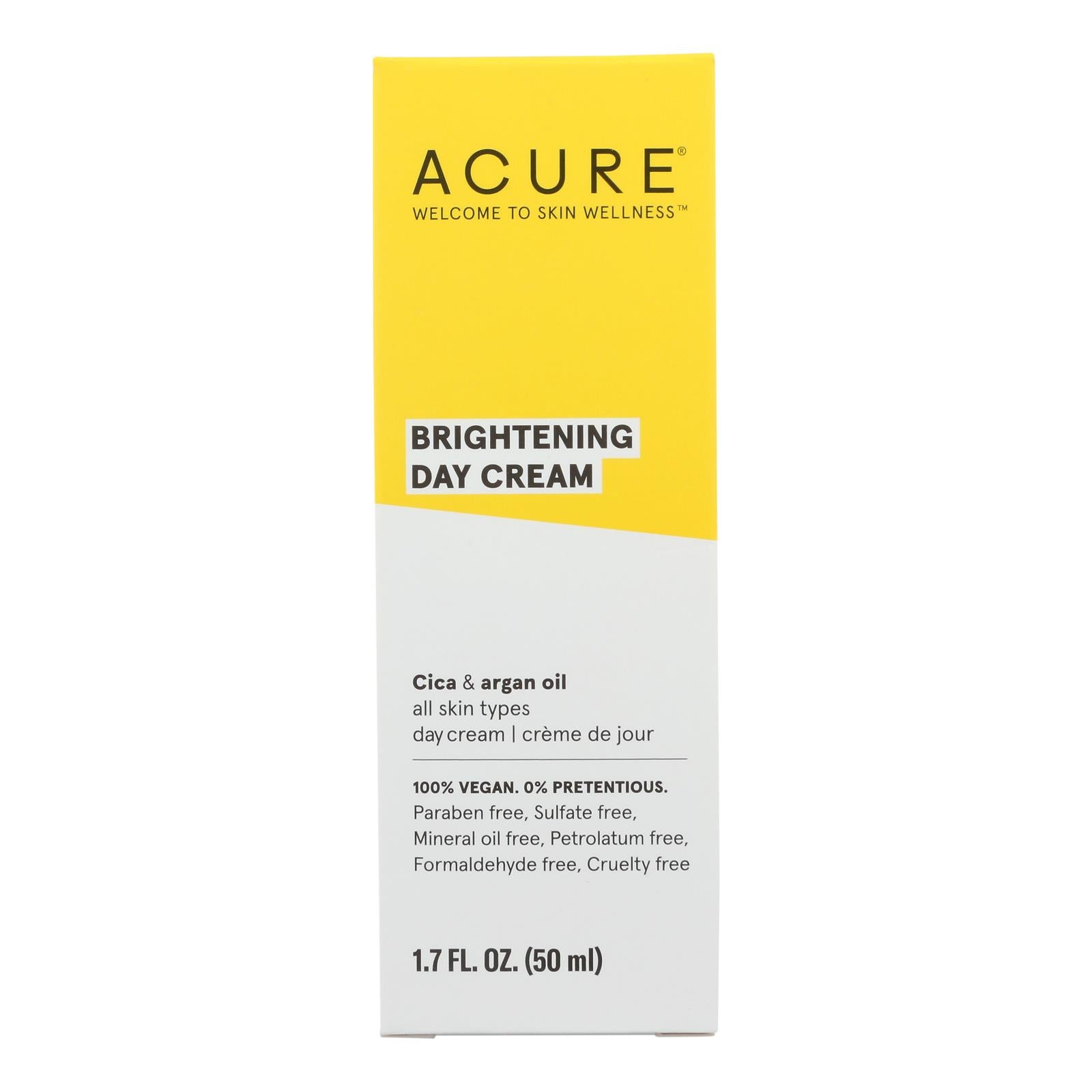 Acure - Day Cream - Gotu Kola Extract And Chlorella - 1.75 Fl Oz. - GreatEagleInc