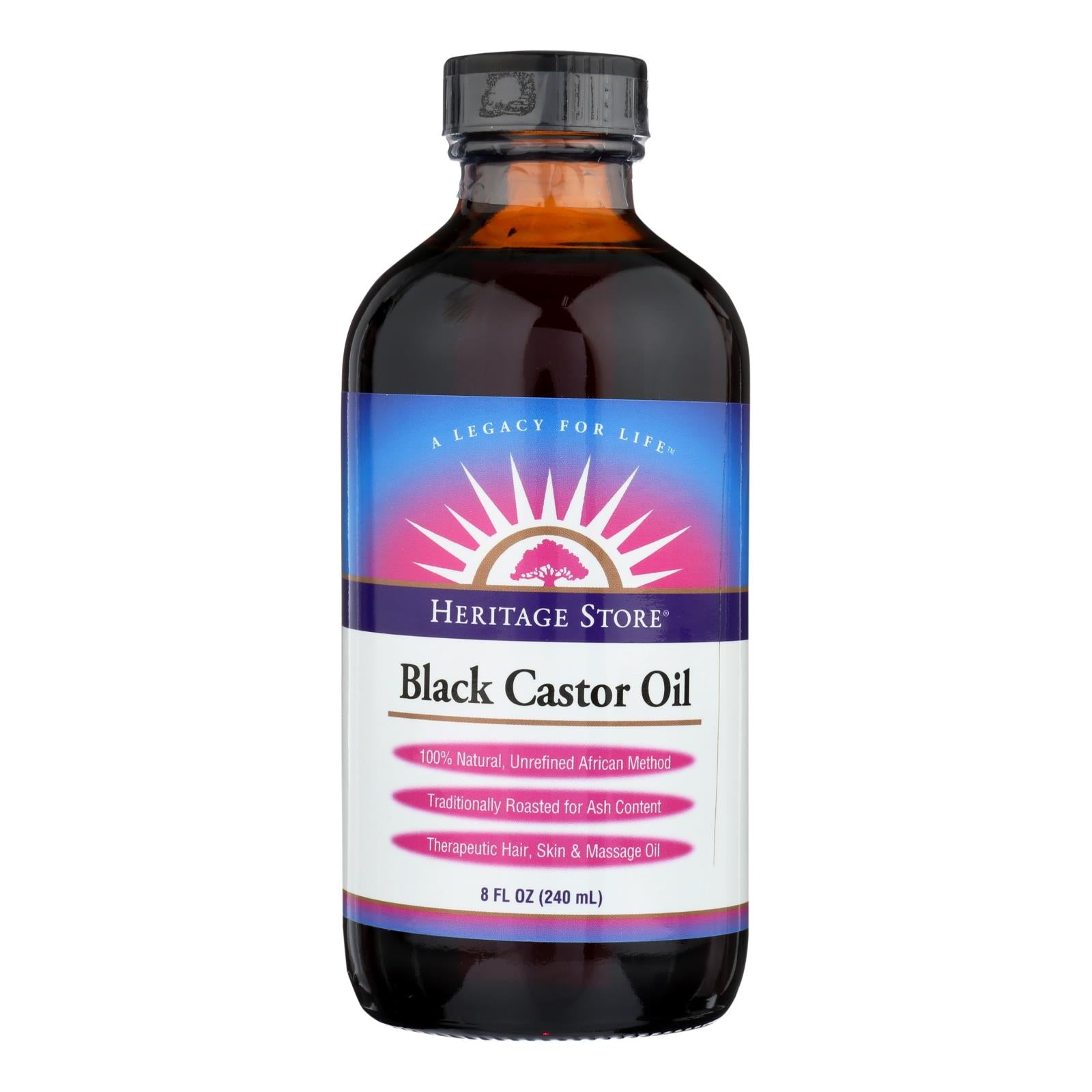 Heritage Store Castor Oil - Black - 8 Fl Oz - GreatEagleInc