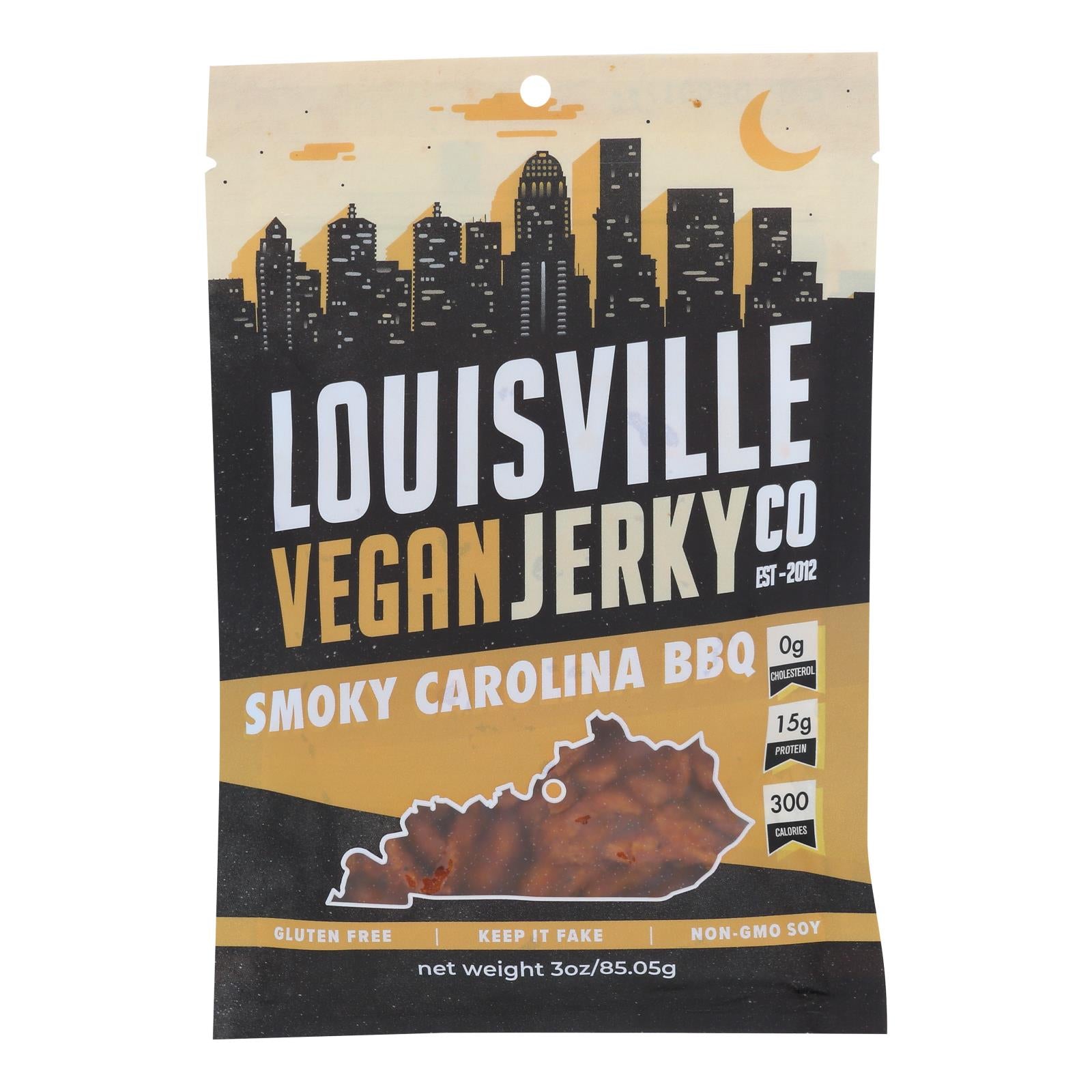 Louisville Vegan Jerky Jerky - Vegan - Carolina Bbq - Case Of 10 - 3 Oz - GreatEagleInc