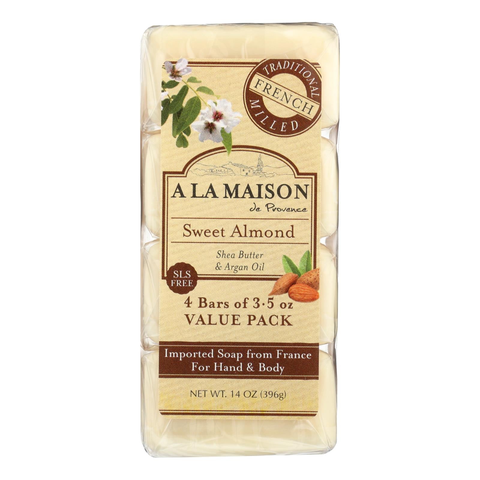 A La Maison - Bar Soap - Sweet Almond - 4/3.5 Oz - GreatEagleInc