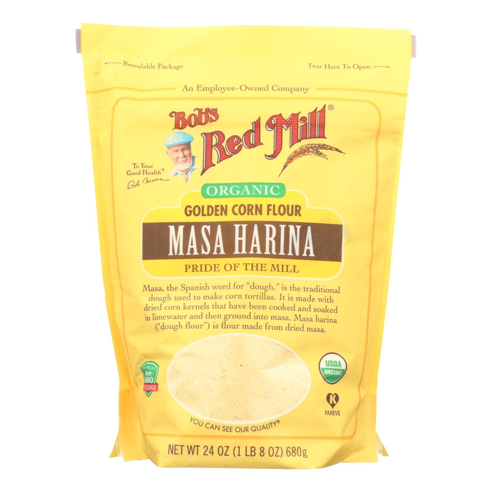 Bob's Red Mill - Flour - Organic - Masa Harina - Case Of 4 - 24 Oz - GreatEagleInc