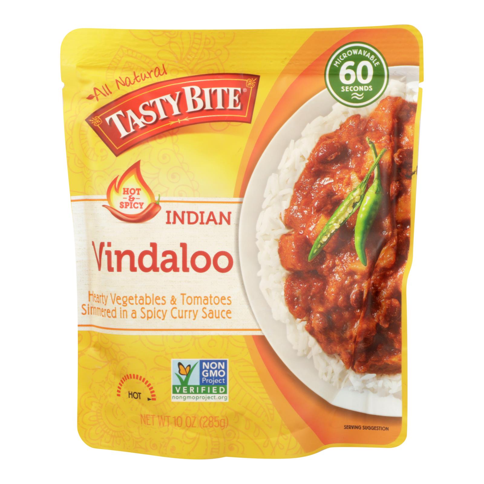 Tasty Bite Heat & Eat Indian Cuisine Entr?e - Hot & Spicy Vindaloo - Case Of 6 - 10 Oz - GreatEagleInc