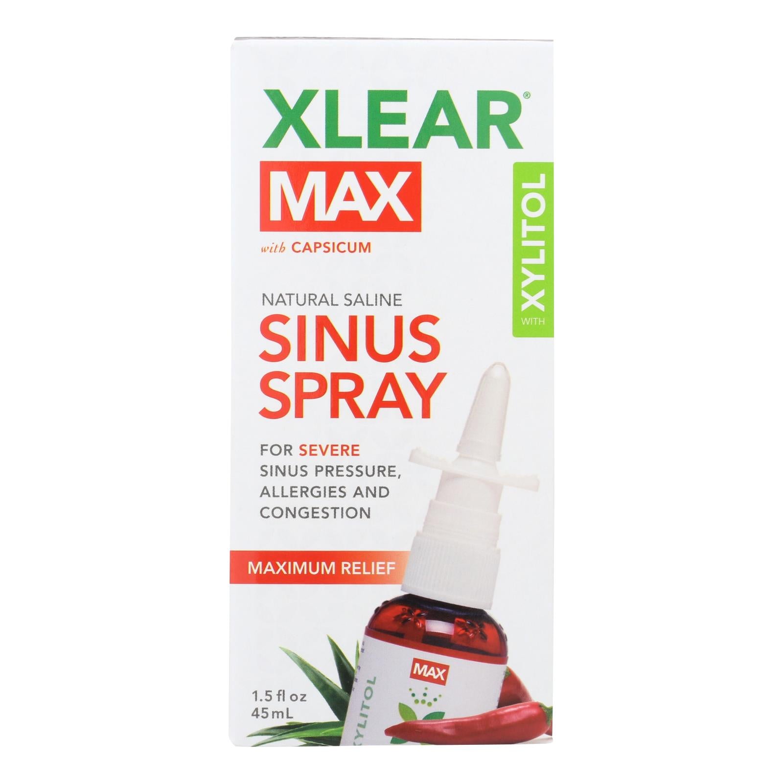 Xlear Nasal Spray - Xylitol - Max - 1.5 Fl Oz - GreatEagleInc