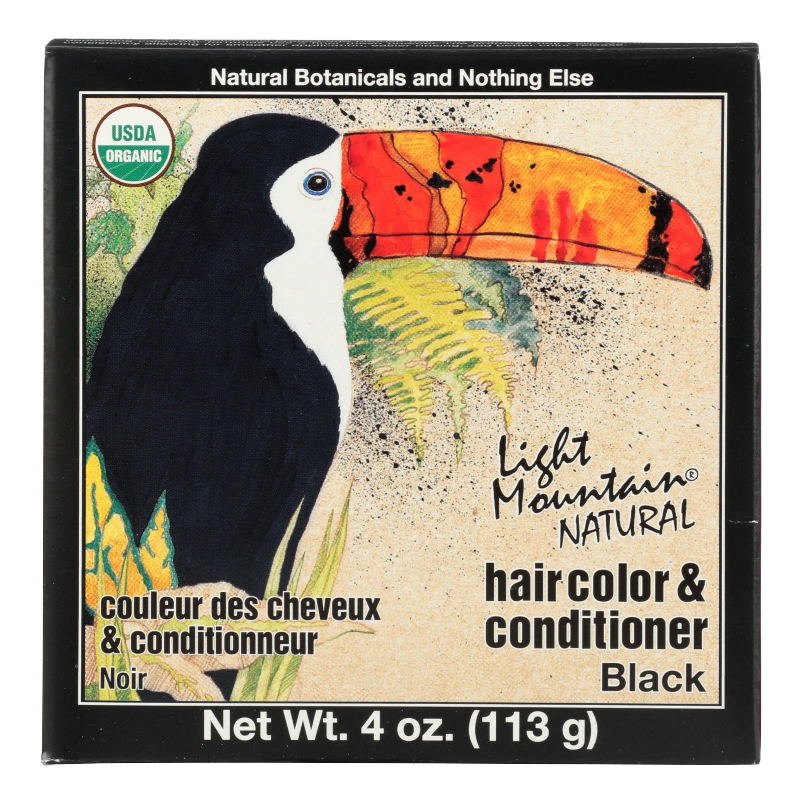 Light Mountain Hair Color/conditioner - Organic - Black - 4 Oz - GreatEagleInc
