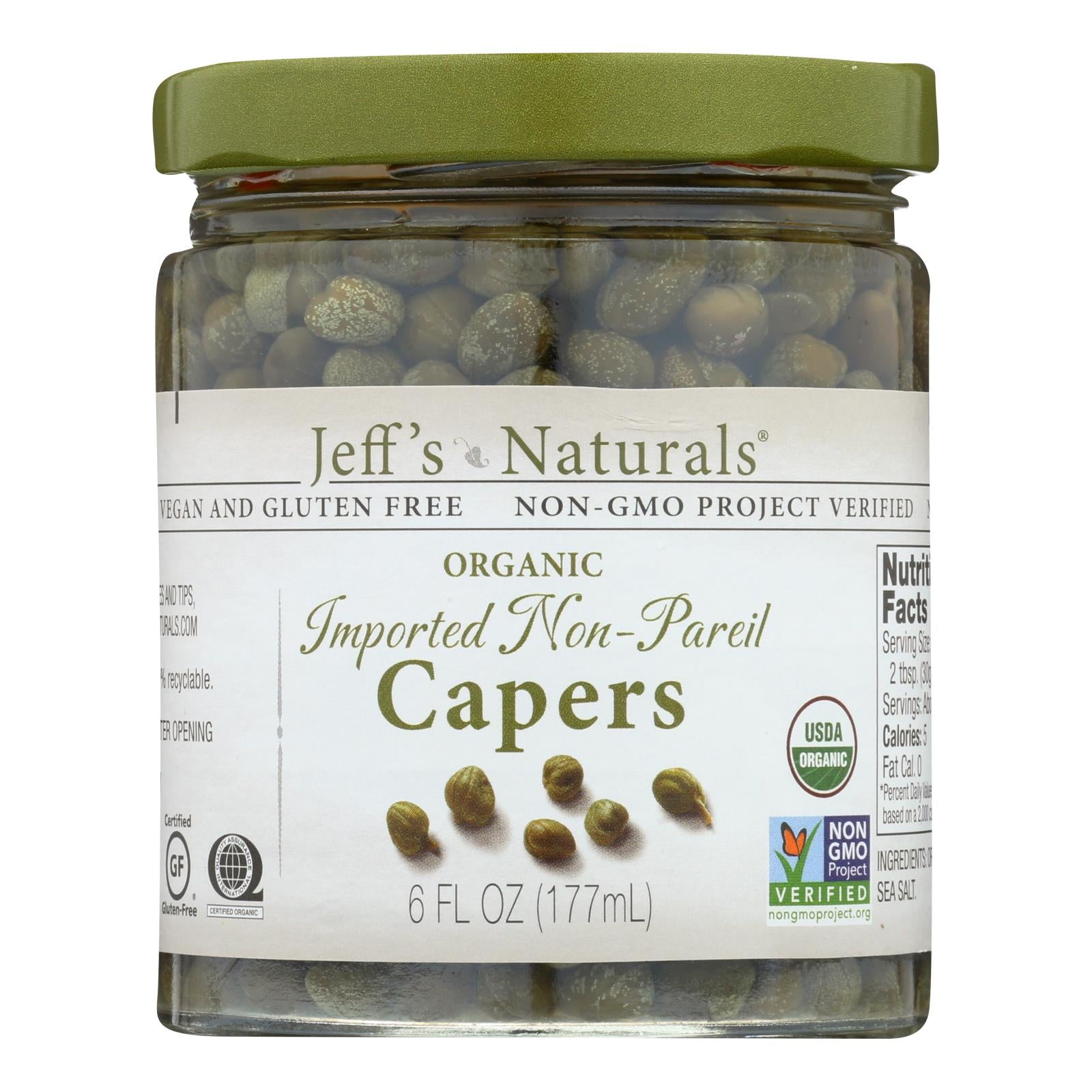 Jeff's Natural Jeff's Natural Imported Non Pareil Capers - Capers - Case Of 6 - 6 Oz. - GreatEagleInc