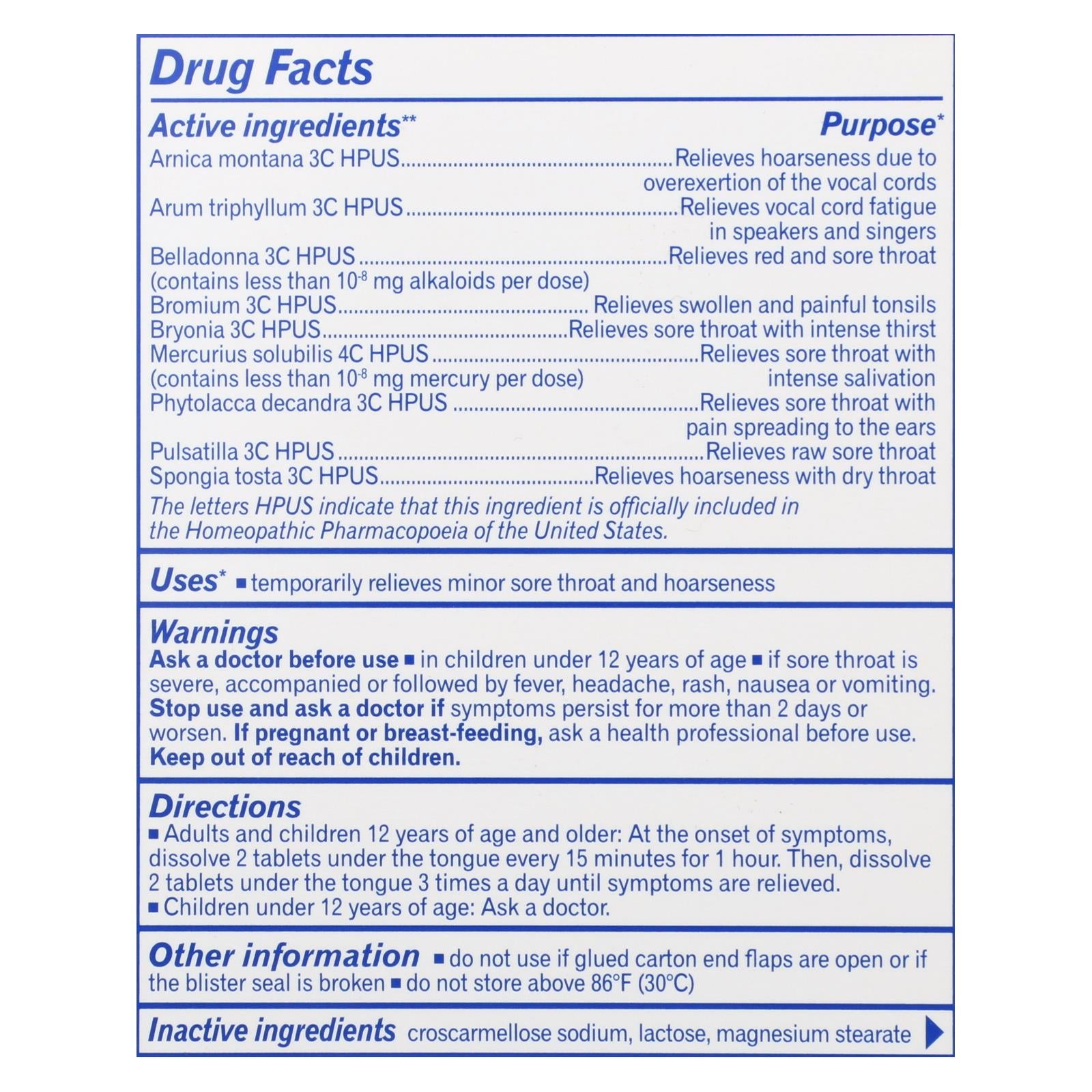 Boiron - Throatcalm - 60 Tab - GreatEagleInc