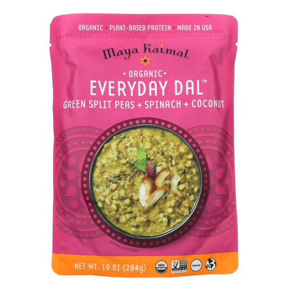 Maya Kaimal - Organic Everyday Dal - Green Split Pea Spinach Coconut - Cs Of 6 -10 Oz - Eco-Friendly Home & Grocery