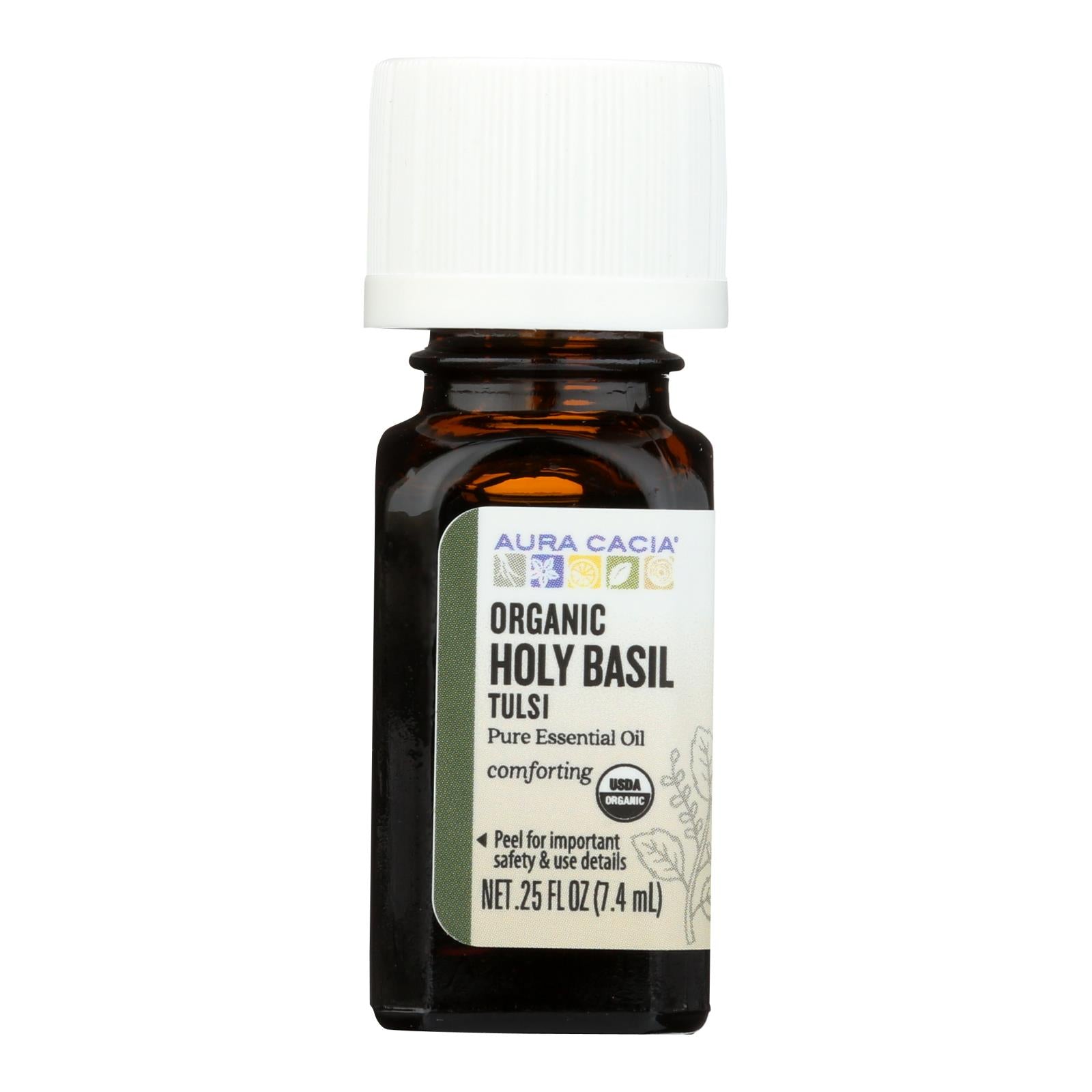 Aura Cacia - Essential Oil - Holy Basil - Case Of 1 - .25 Fl Oz. - GreatEagleInc