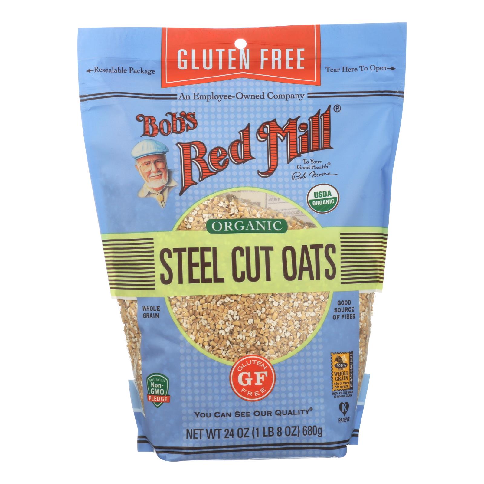 Bob's Red Mill - Organic Steel Cut Oats - Gluten Free - Case Of 4-24 Oz - GreatEagleInc