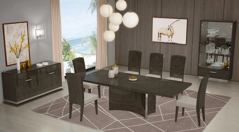 99" Gray Brown Solid Wood Dining Table Homeroots Kitchen & Dining