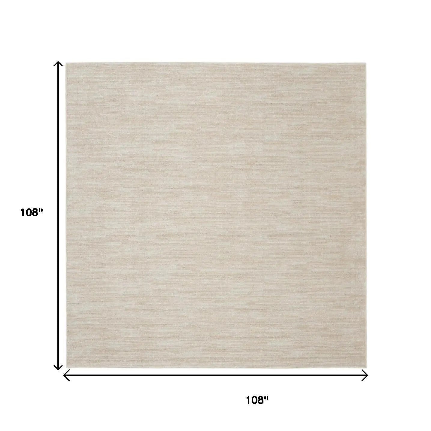 9' Beige And Ivory Square Indoor Outdoor Area Rug Homeroots Outdoor
