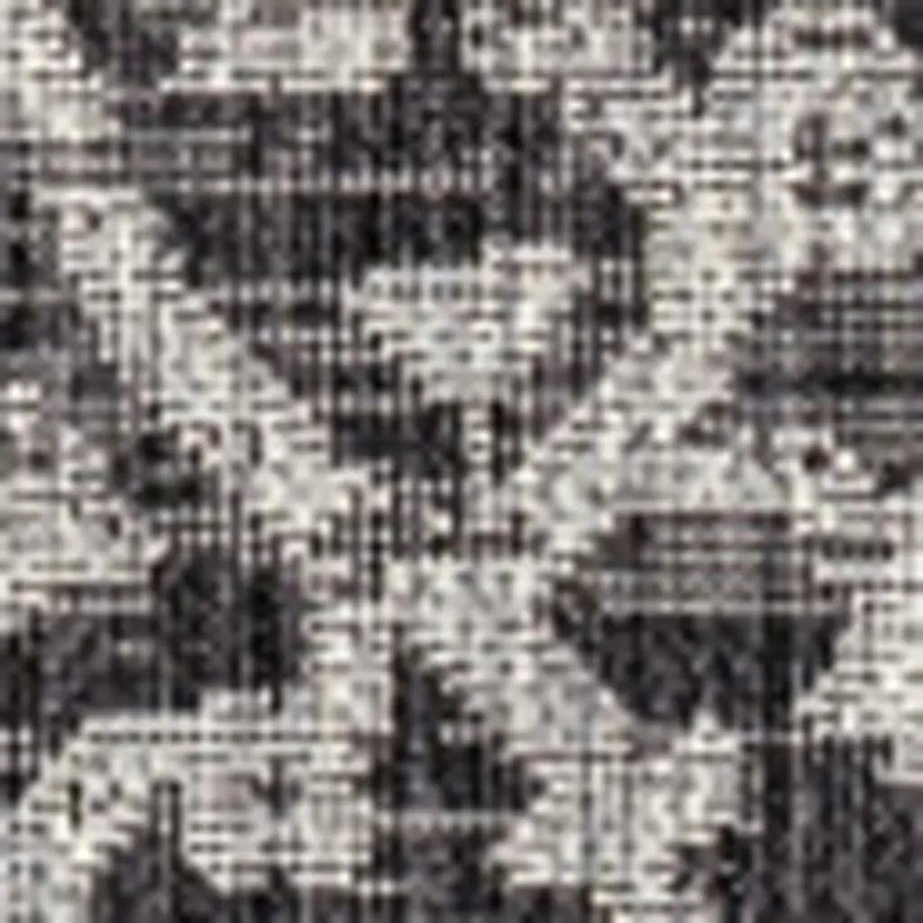 9' Black And Gray Square Medallion Indoor Outdoor Area Rug Homeroots Outdoor