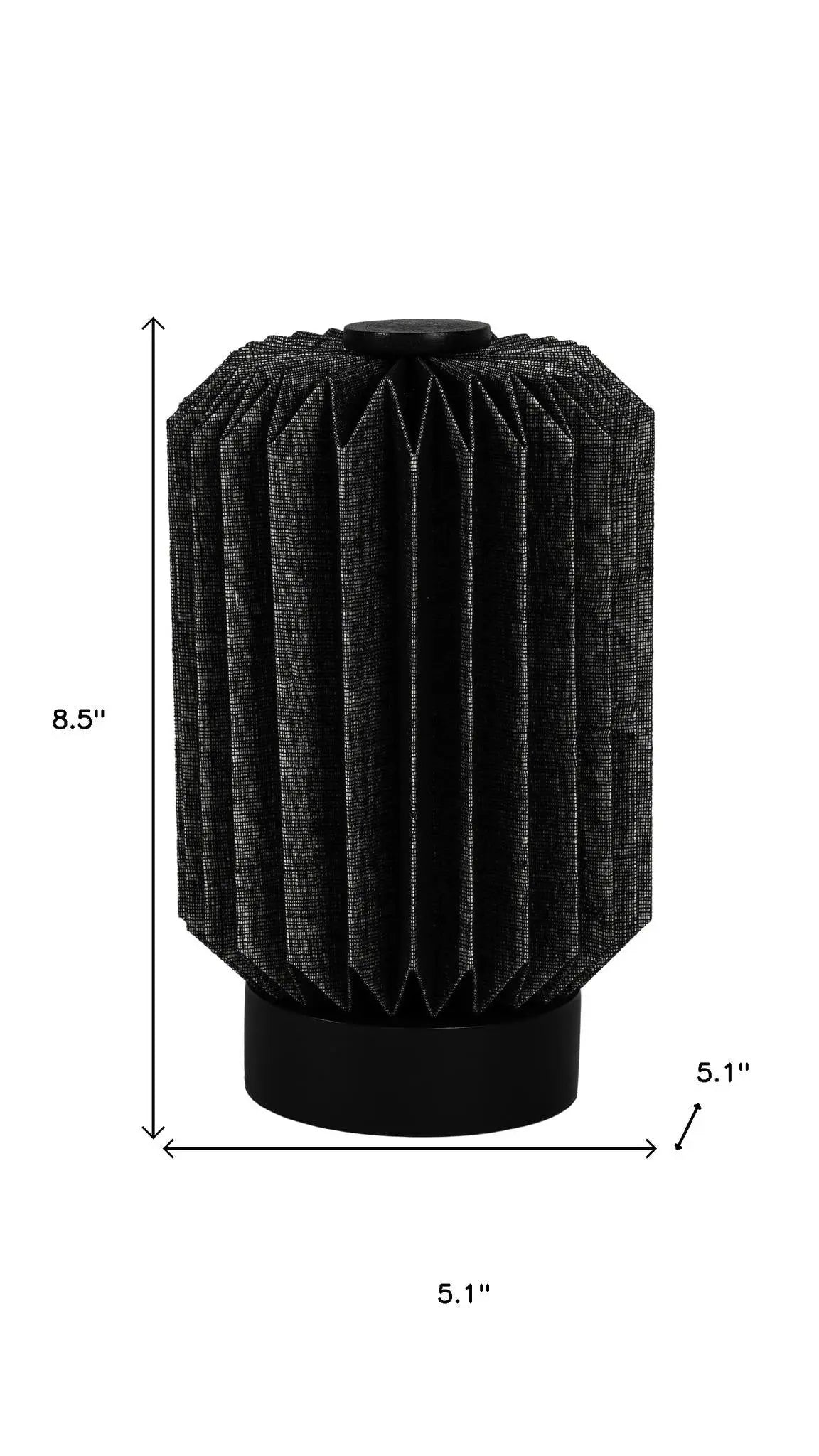 9" Black Geometric Bedside Lamp With Cylinder Shade Homeroots Lighting