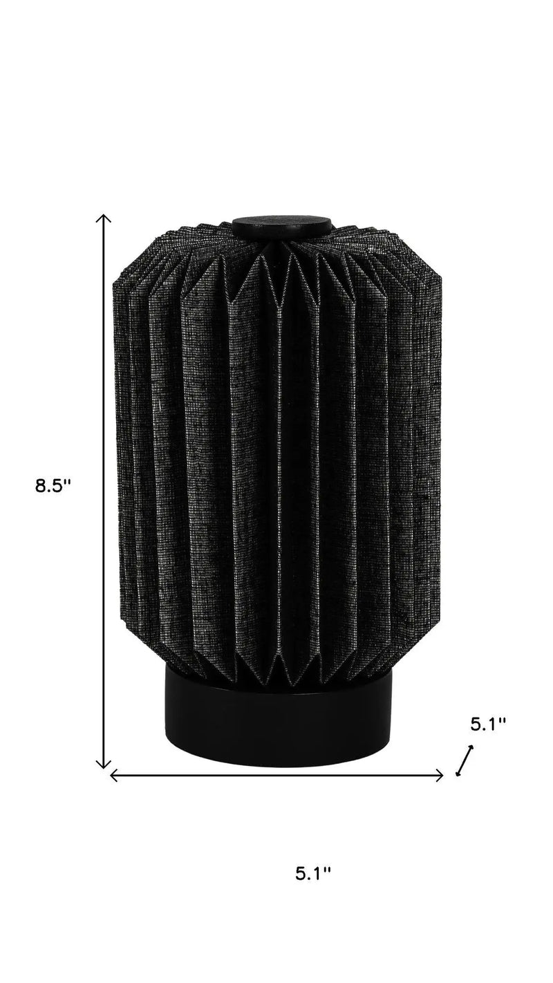 9" Black Geometric Bedside Lamp With Cylinder Shade Homeroots Lighting