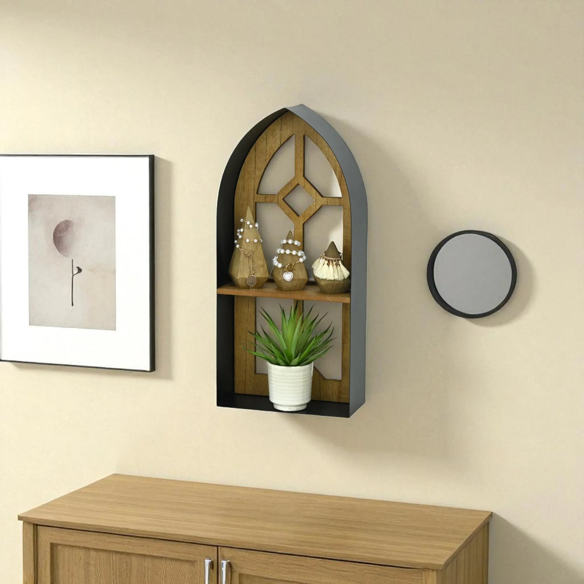 9" Black Metal Wall Mounted Accent Shelf Homeroots Organization