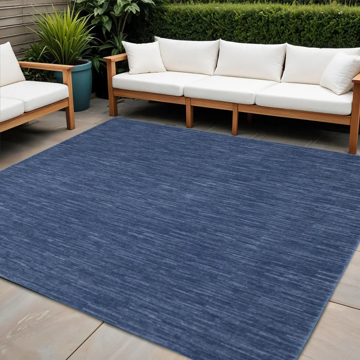 9' Blue Square Indoor Outdoor Area Rug Homeroots Outdoor