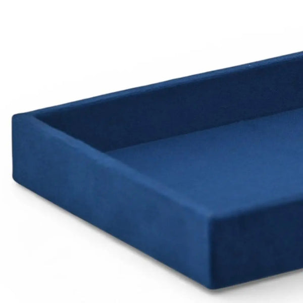 9" Blue Velvet Handmade Trinket Tray Homeroots Kitchen & Dining