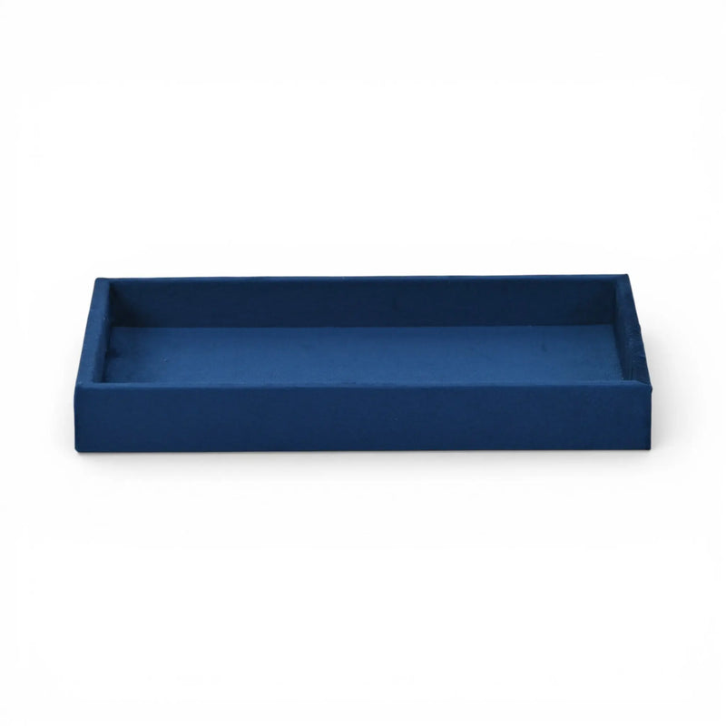9" Blue Velvet Handmade Trinket Tray Homeroots Kitchen & Dining