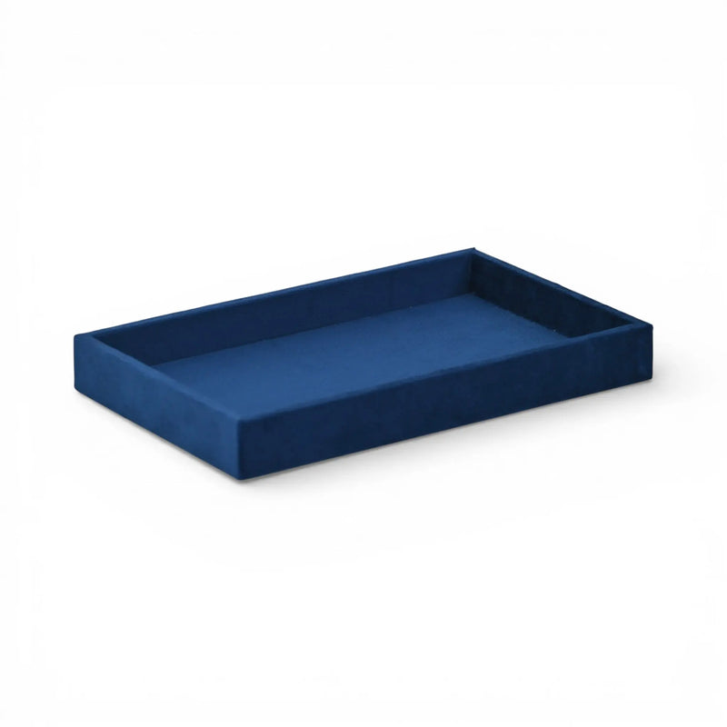 9" Blue Velvet Handmade Trinket Tray Homeroots Kitchen & Dining