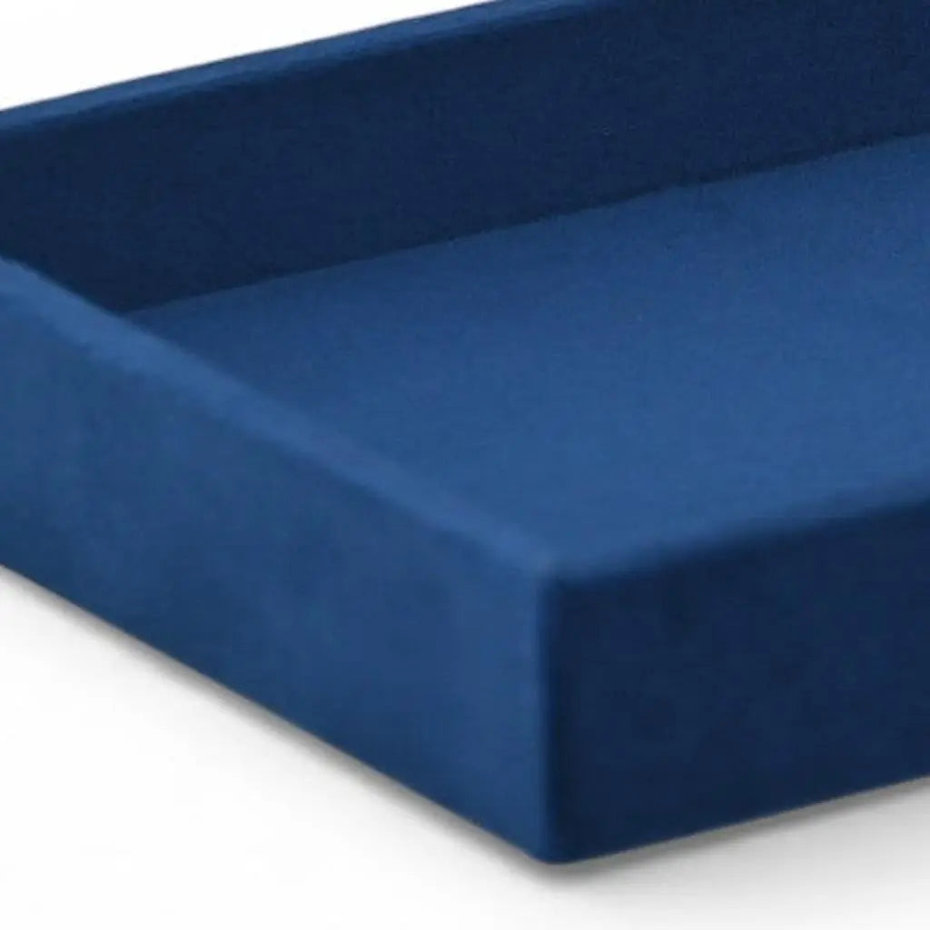 9" Blue Velvet Handmade Trinket Tray Homeroots Kitchen & Dining