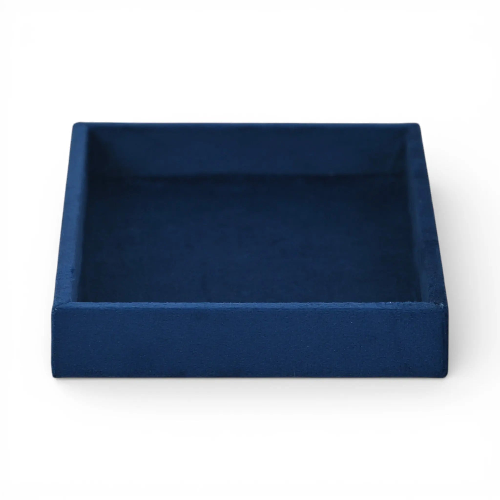 9" Blue Velvet Handmade Trinket Tray Homeroots Kitchen & Dining