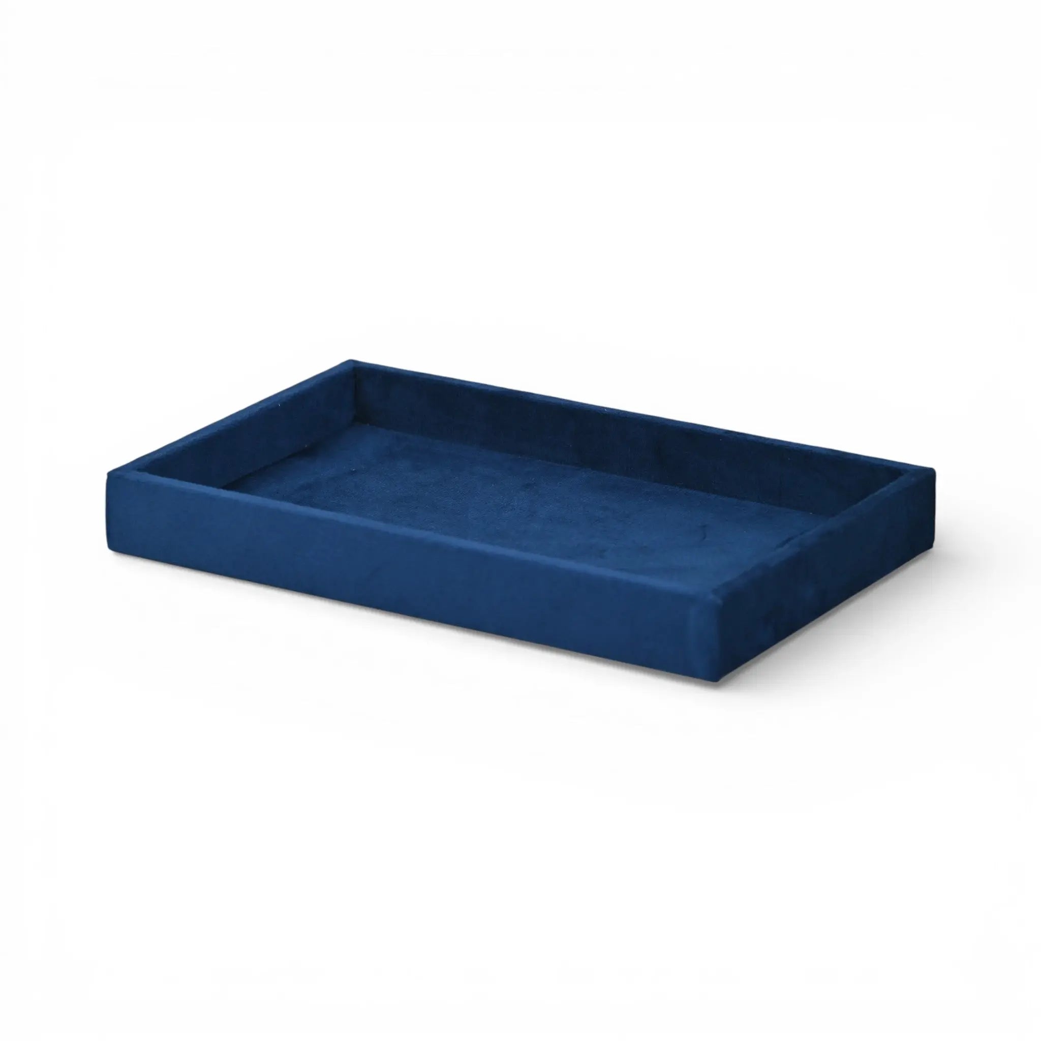 9" Blue Velvet Handmade Trinket Tray Homeroots Kitchen & Dining