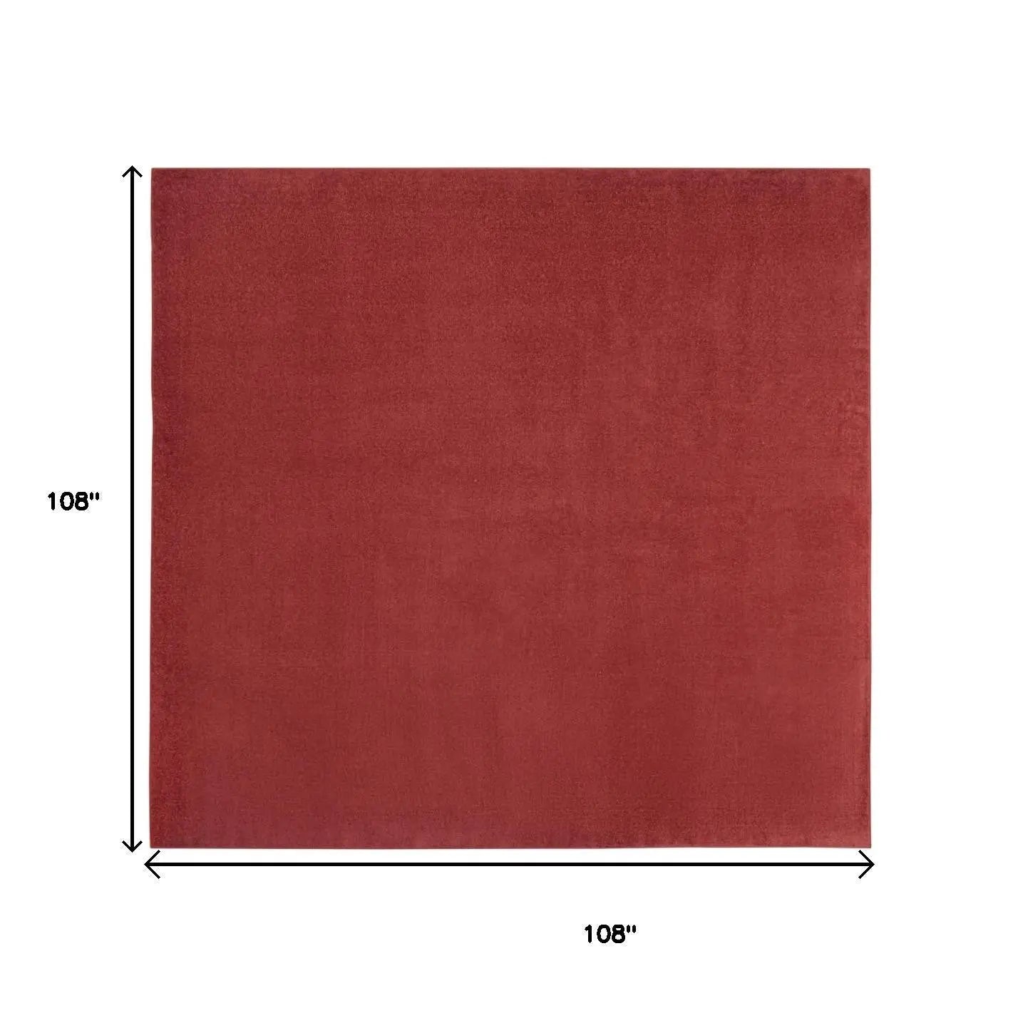 9' Brick Red Square Indoor Outdoor Area Rug Homeroots Outdoor