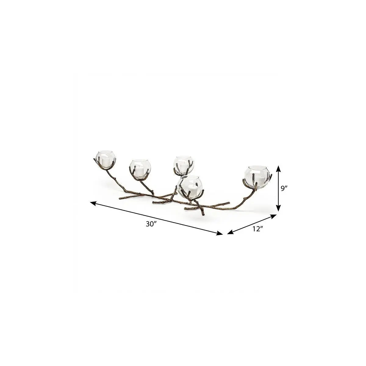 9" Brown Metal Tabletop Candelabra Candle Holder Homeroots Home Decor