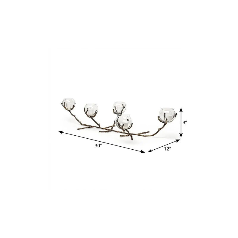 9" Brown Metal Tabletop Candelabra Candle Holder Homeroots Home Decor