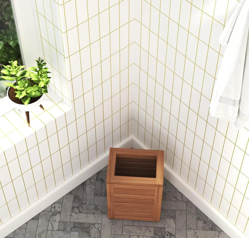 9" Brown Solid Wood Bathroom Storage Furniture Set Homeroots Organization