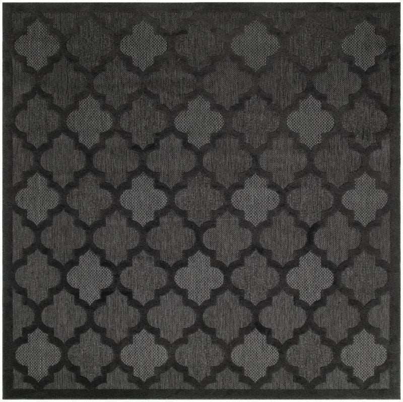 9' Charcoal And Black Square Trellis Indoor Outdoor Area Rug Homeroots Outdoor