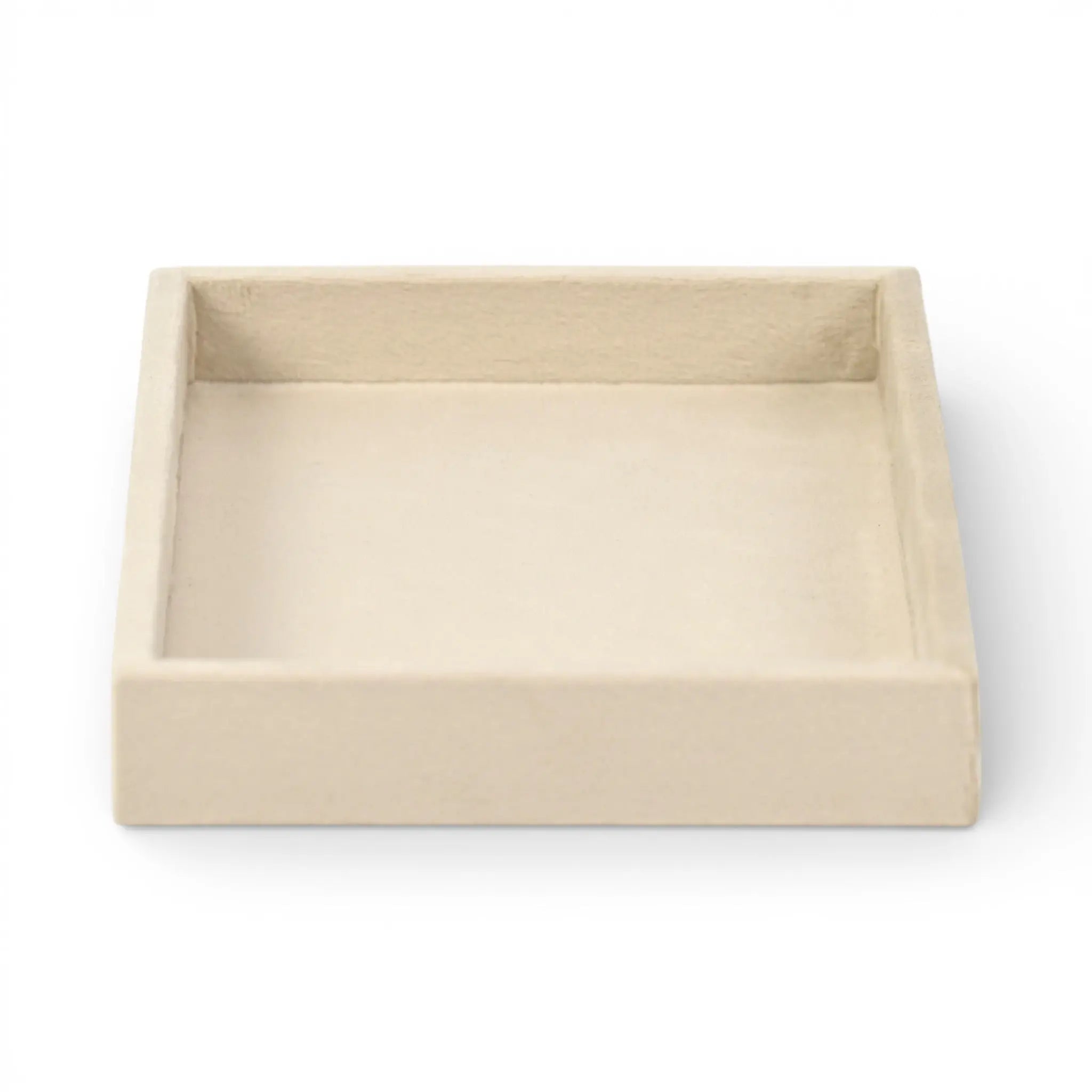 9" Cream Wood And Velvet Handmade Trinket Tray Homeroots Kitchen & Dining