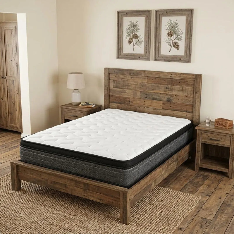 9" Full Double Foam Medium Euro Top Foam Mattress Homeroots Bed & Bath