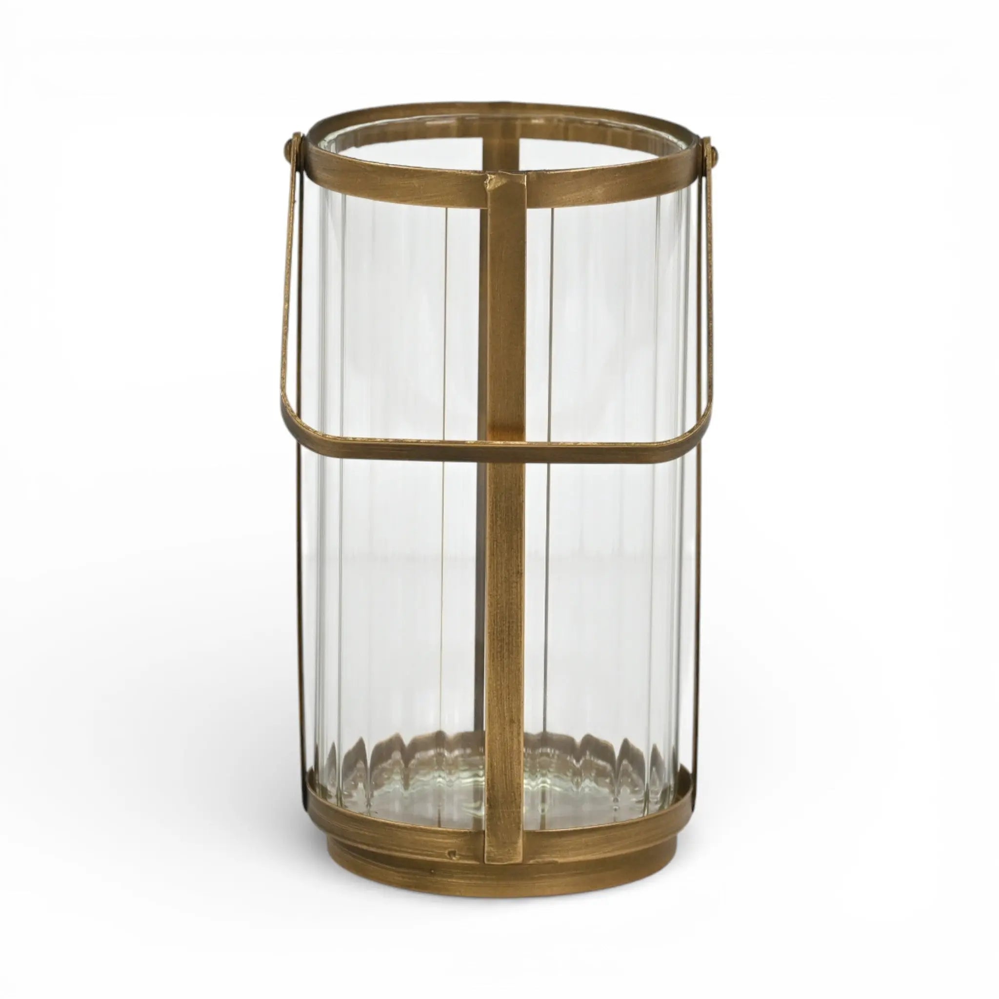 9" Gold Glass Tabletop Lantern Candle Holder Homeroots Home Decor