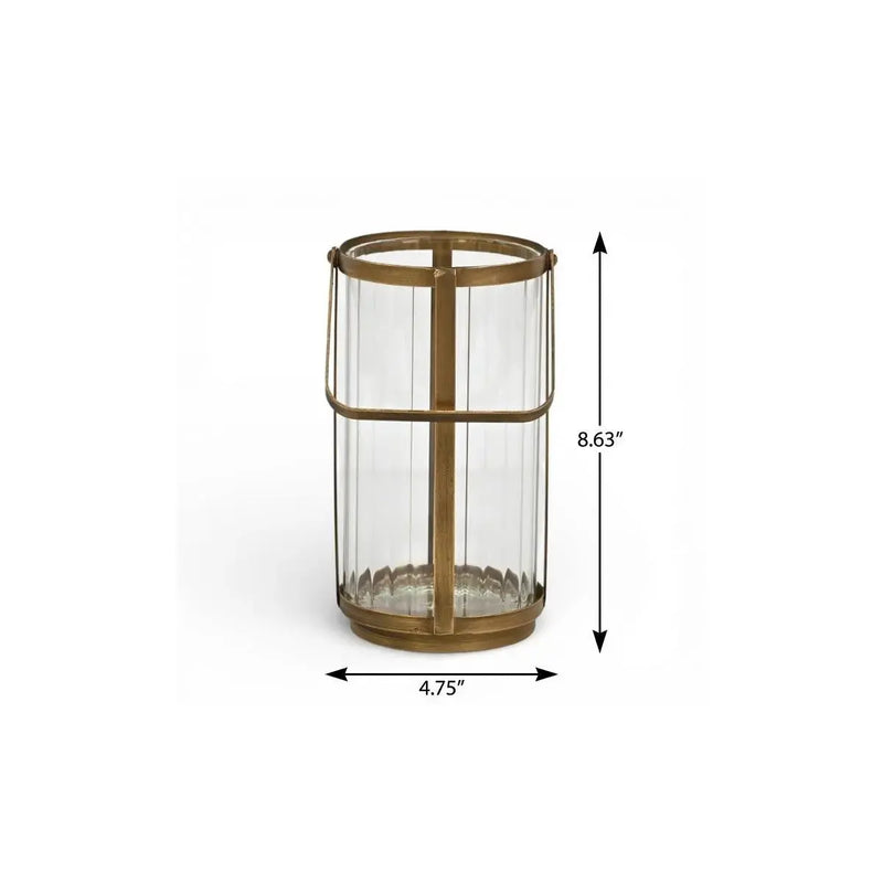 9" Gold Glass Tabletop Lantern Candle Holder Homeroots Home Decor