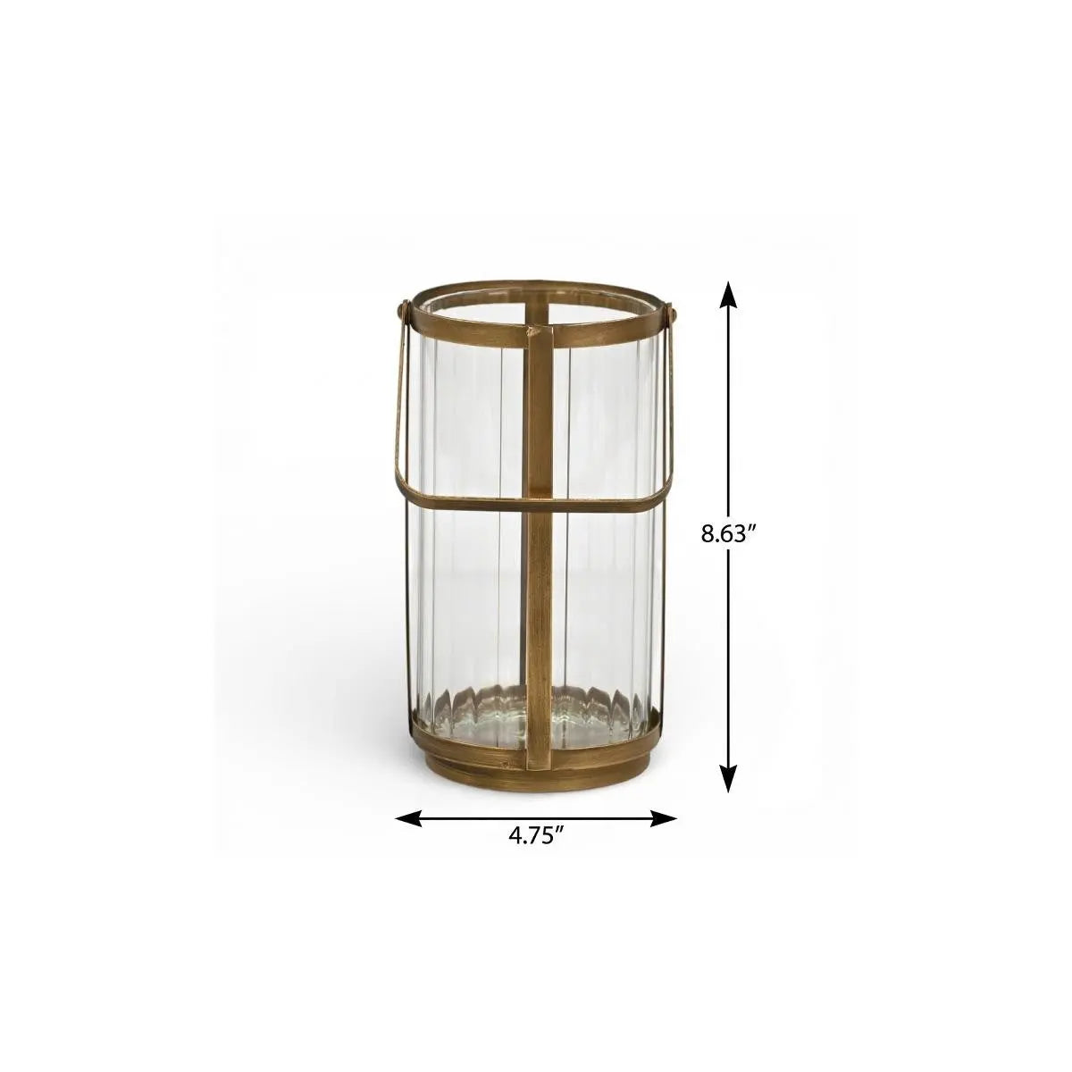 9" Gold Glass Tabletop Lantern Candle Holder Homeroots Home Decor