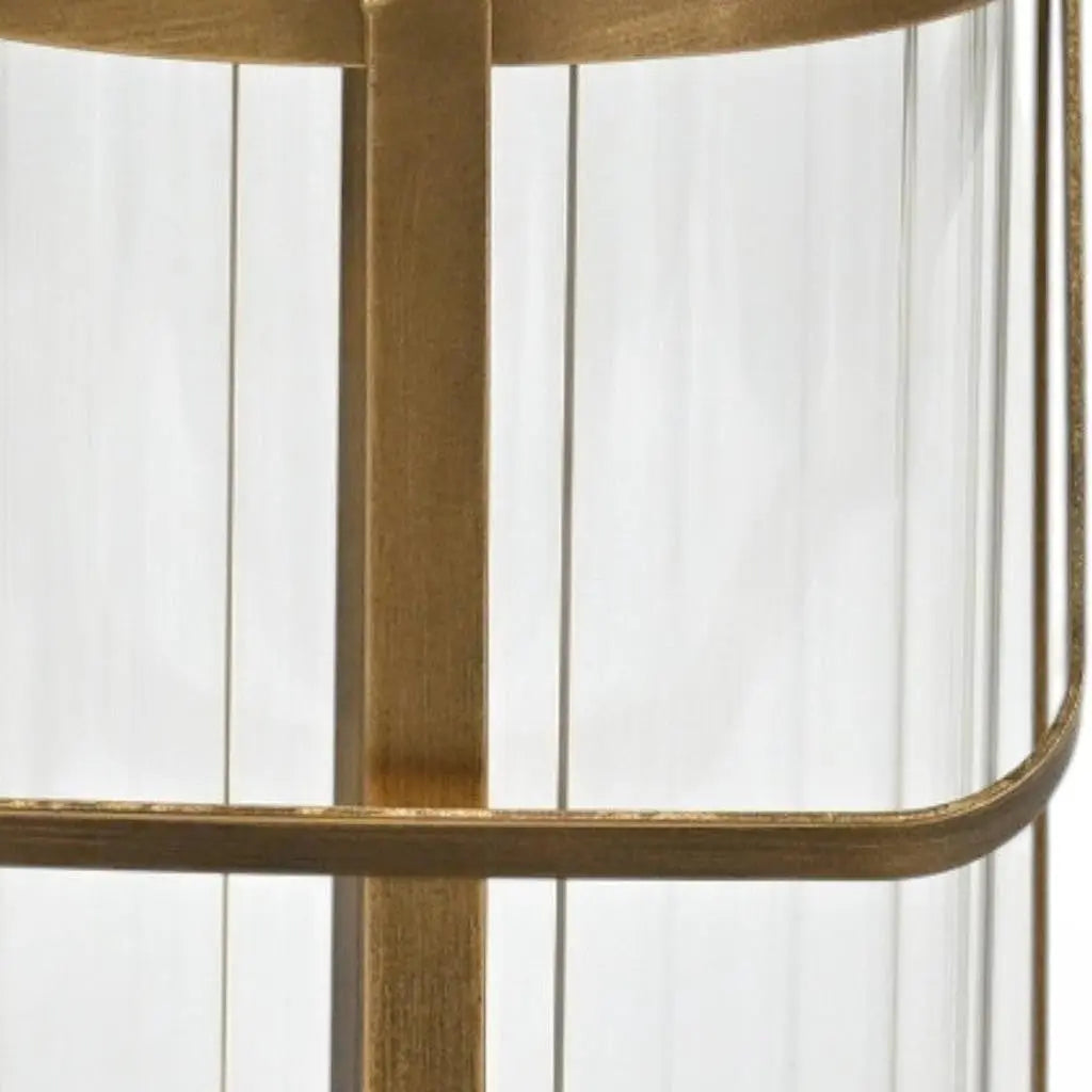 9" Gold Glass Tabletop Lantern Candle Holder Homeroots Home Decor