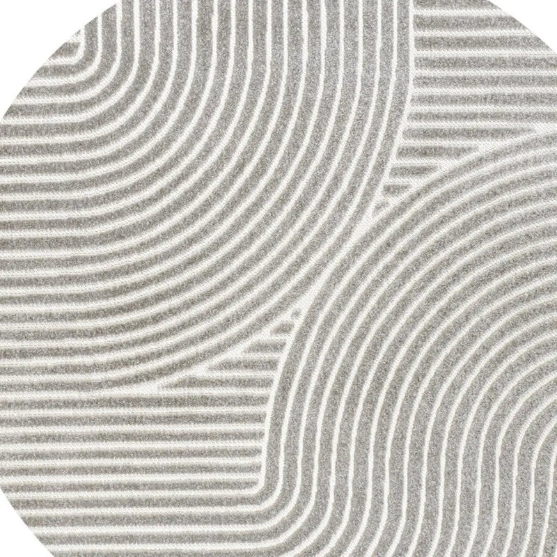 9' Gray And Ivory Round Striped Indoor Outdoor Area Rug Homeroots Outdoor