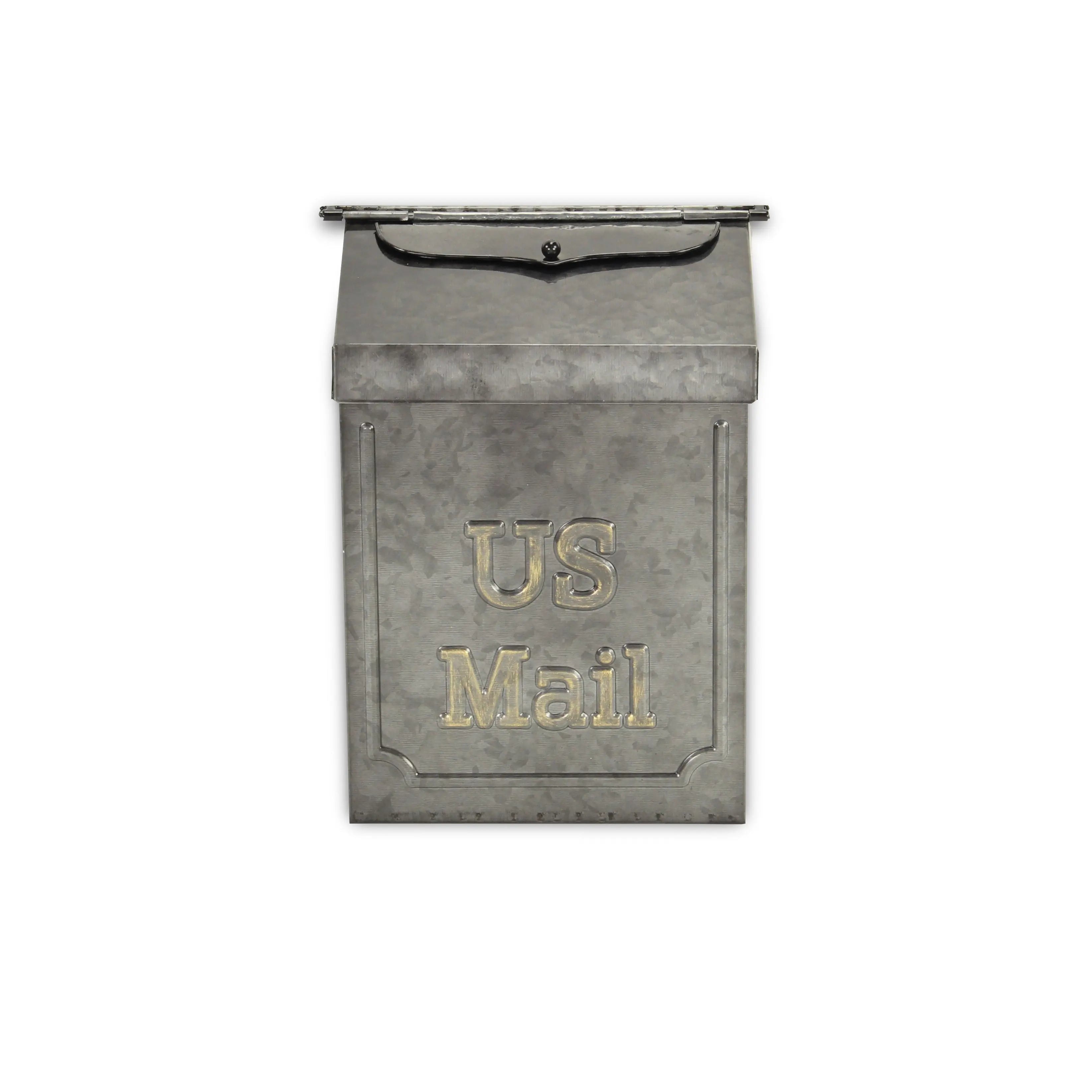 9" Gray Galvanized Metal Paper Organizer With Lid Homeroots Office